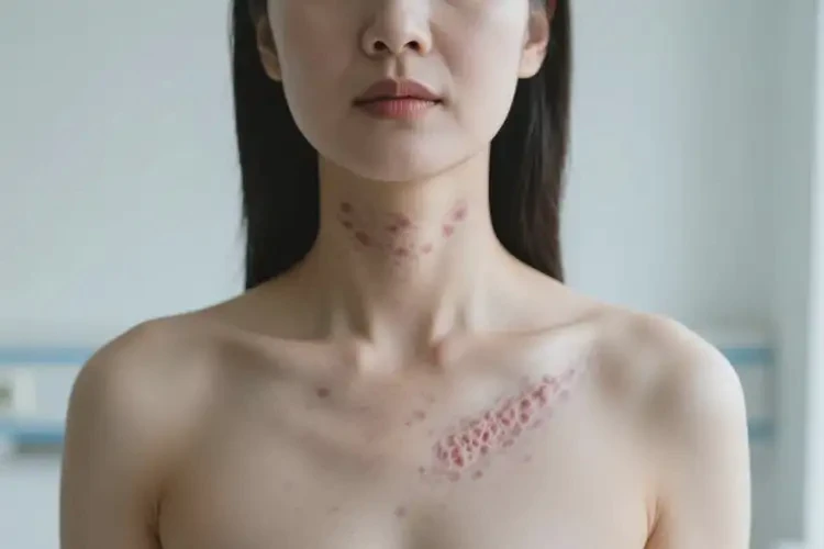 女人脖子上有濕疹不管它會(huì)自己好嗎(圖2)