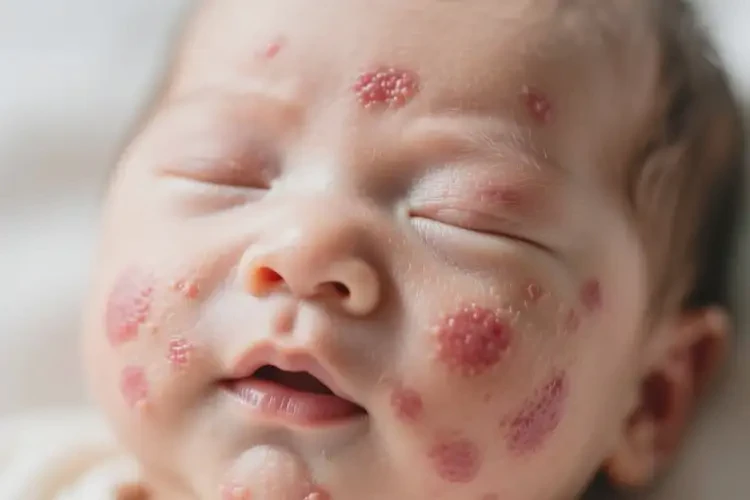 新生兒臉上經(jīng)常起濕疹可不可以徹底自愈(圖2)