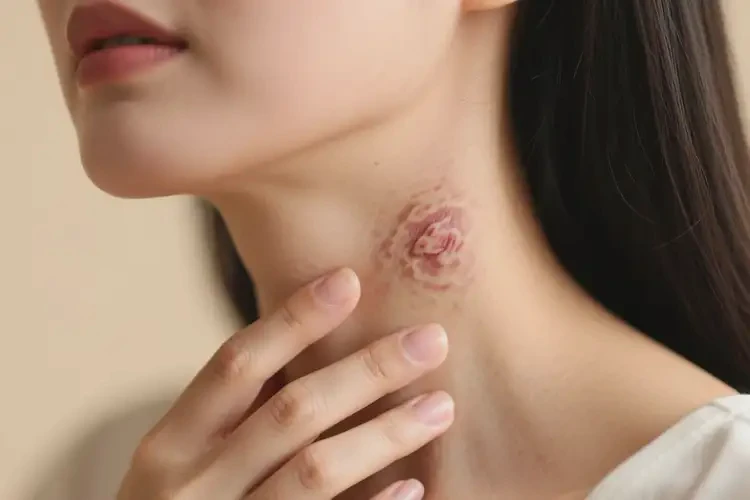 女性脖子容易起濕疹不管它會(huì)自己好嗎(圖2)