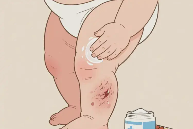 嬰兒大腿上起濕疹能夠徹底治愈嗎(圖2)