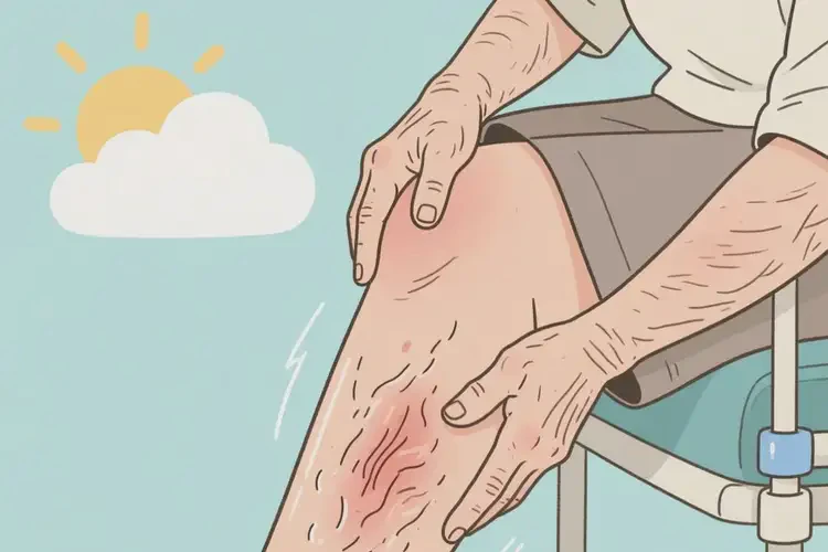 老年人大腿上容易長濕疹可以徹底自愈嗎(圖1)