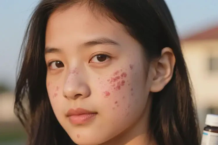 女生臉上偶爾起濕疹不管它會自己自愈嗎(圖1)