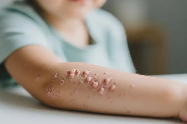 孩子手臂上有濕疹不管它會自己自愈嗎(圖1)