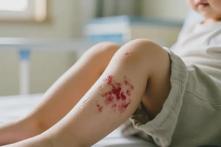 小孩大腿上長濕疹不管它會(huì)自己痊愈嗎(圖1)