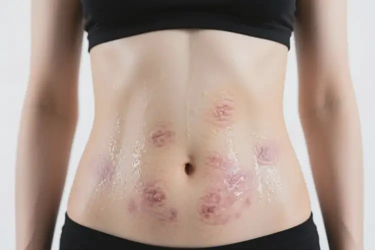 女性肚子上出現(xiàn)濕疹能靠自己自愈嗎(圖1)