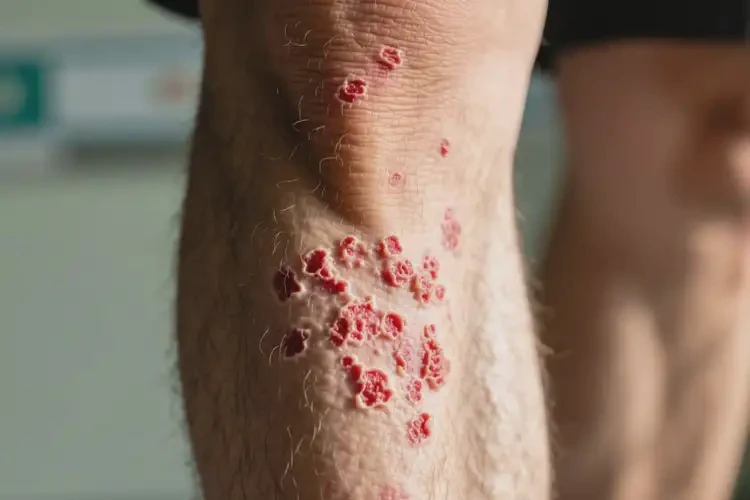 男性小腿長(zhǎng)濕疹不管它會(huì)自己痊愈嗎(圖1)