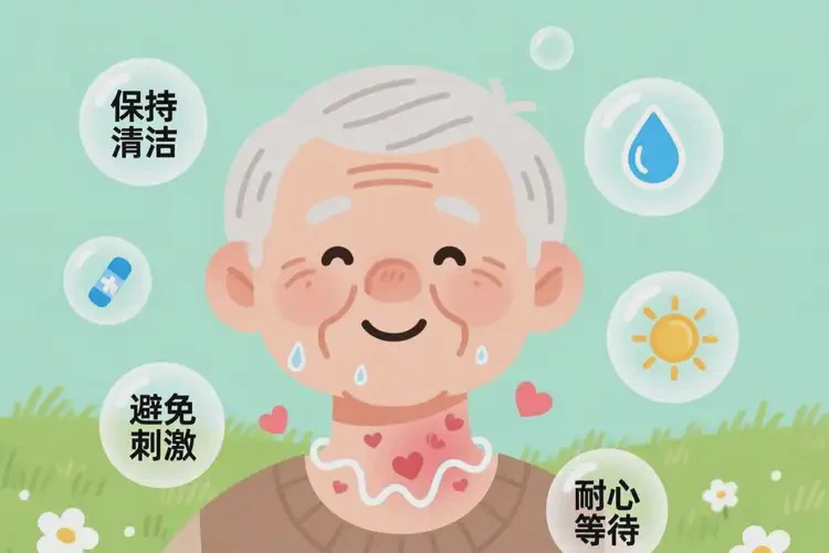 老年人脖子出現(xiàn)濕疹不管它會(huì)自己自愈嗎(圖1)