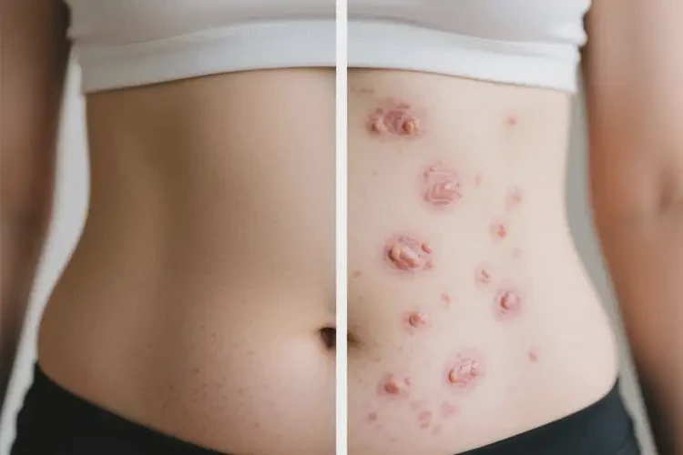 女性肚子出濕疹不管它會(huì)自己自愈嗎(圖2)