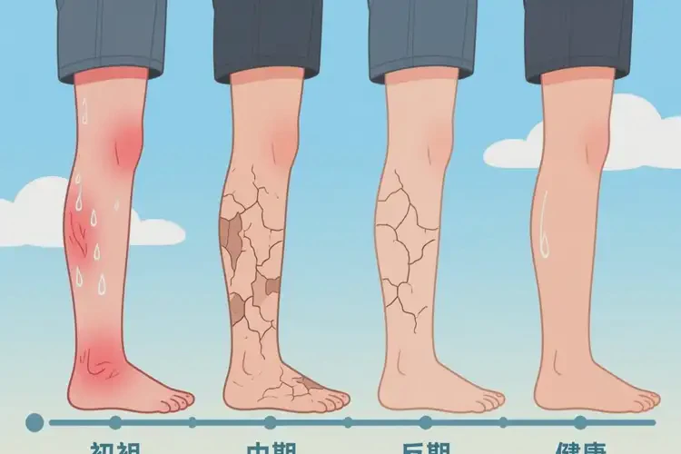 男生小腿上長濕疹不管它會(huì)自己自愈嗎(圖2)