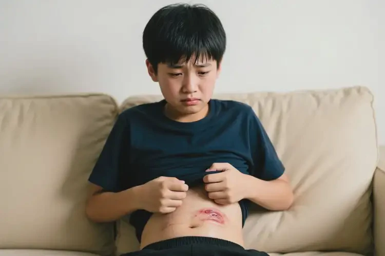 青少年肚子上经常长湿疹不管它会自己好吗(图1)