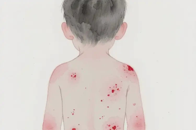 少兒身上有濕疹不管它會(huì)自己自愈嗎(圖1)