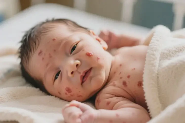 新生兒面部偶爾起濕疹不管它會(huì)自己痊愈嗎(圖2)