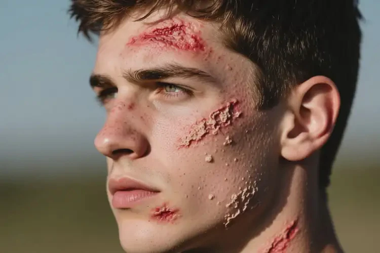 男生面部出現(xiàn)濕疹不管它會自己好嗎(圖2)