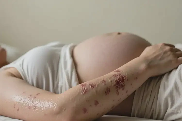 產(chǎn)婦手臂上出濕疹不管它會(huì)自己自愈嗎(圖2)