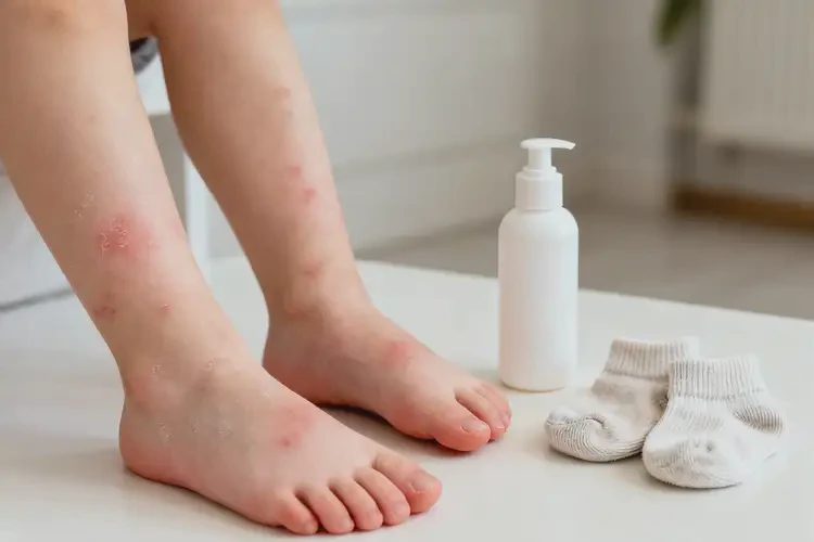 兒童腳上出現(xiàn)濕疹不管它會自己痊愈嗎(圖4)