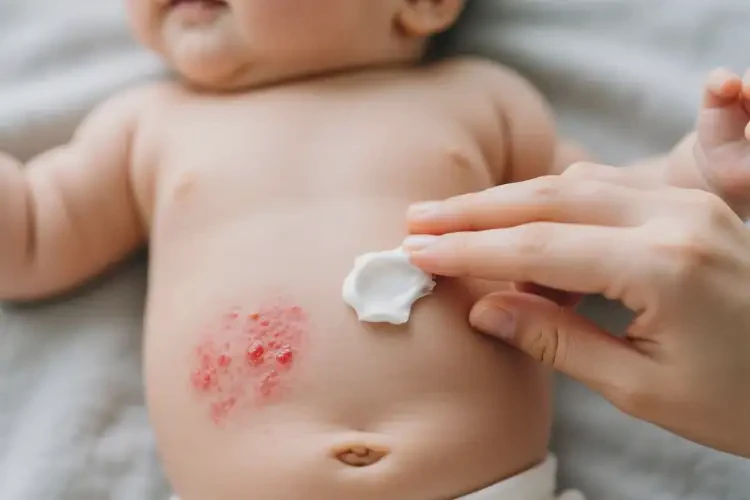嬰兒肚子上偶爾起濕疹不管它會自己好嗎(圖2)