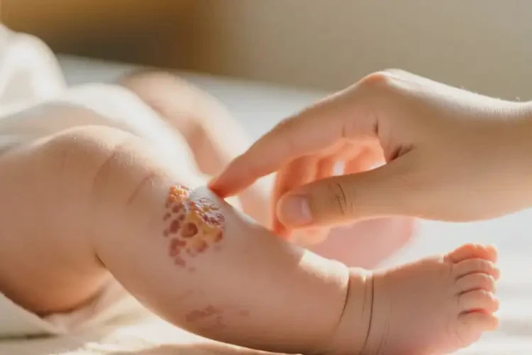 嬰幼兒小腿上出濕疹能夠徹底治愈嗎(圖1)