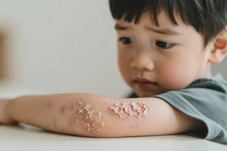 孩子手臂上有濕疹不管它會自己自愈嗎(圖3)