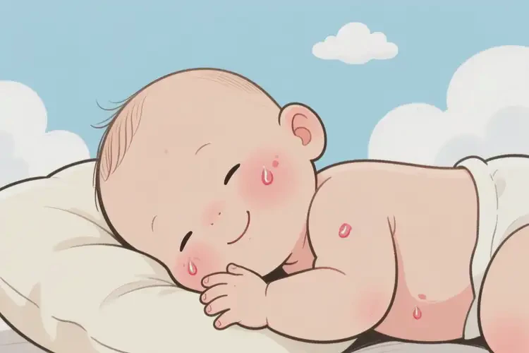 小兒臉上出現(xiàn)濕疹不管它會自己痊愈嗎(圖1)