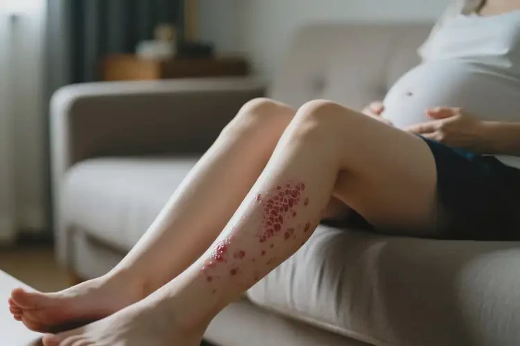 產(chǎn)婦小腿上出濕疹不管它會自己自愈嗎(圖4)