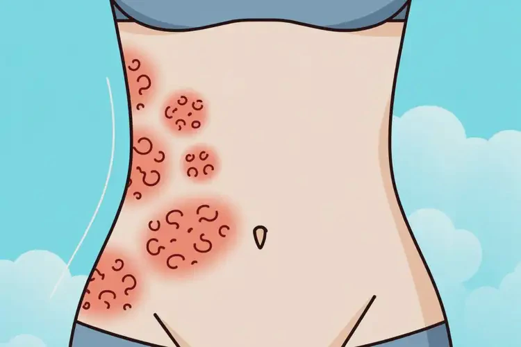女生肚子上出現(xiàn)濕疹不管它會(huì)自己好嗎(圖3)