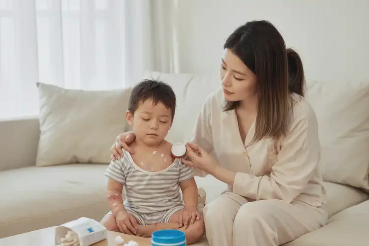 孩子脖子上容易長濕疹不管它會自己痊愈嗎(圖3)