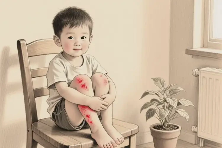 幼兒大腿偶爾長濕疹不管它會(huì)自己好嗎(圖1)