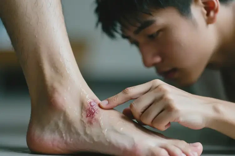 青年人腳上長濕疹不管它會自己痊愈嗎(圖1)