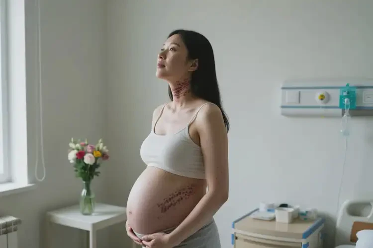 產(chǎn)婦脖子上長(zhǎng)濕疹不管它會(huì)自己自愈嗎(圖1)