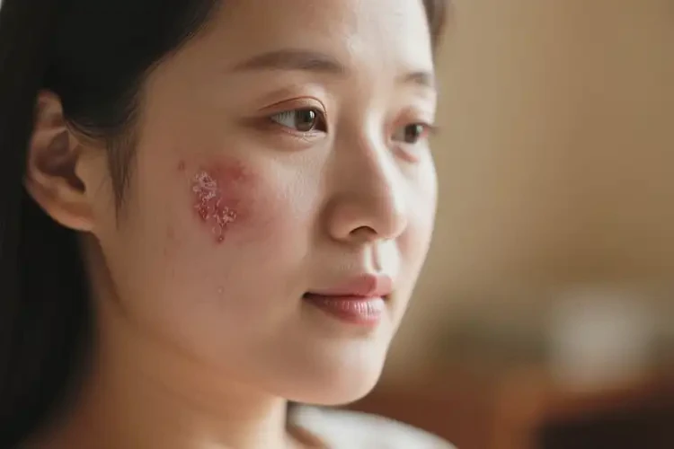 產(chǎn)婦臉上出現(xiàn)濕疹不管它會自己自愈嗎(圖4)