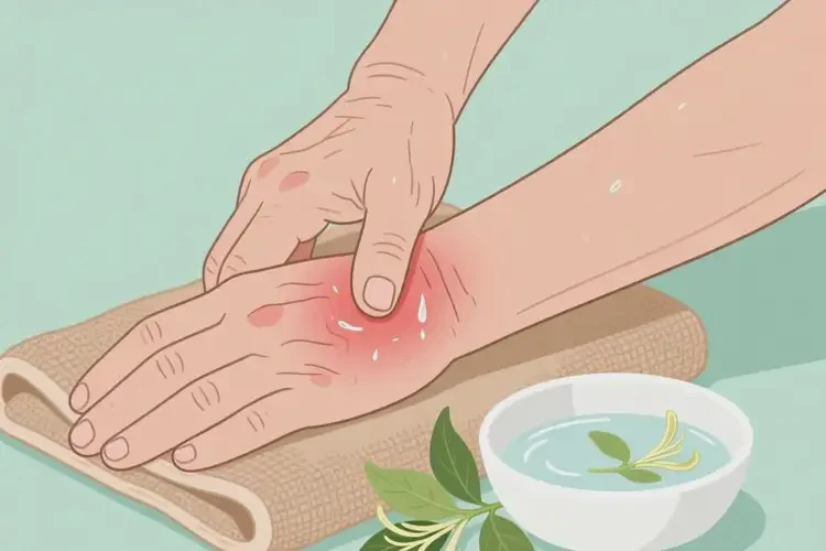 老人手臂上長濕疹不管它會自己好嗎(圖1)