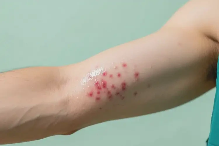 男人手臂上出現(xiàn)濕疹能不能徹底自愈(圖1)