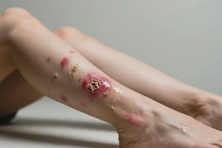 女人小腿長濕疹不管它會自己自愈嗎(圖1)