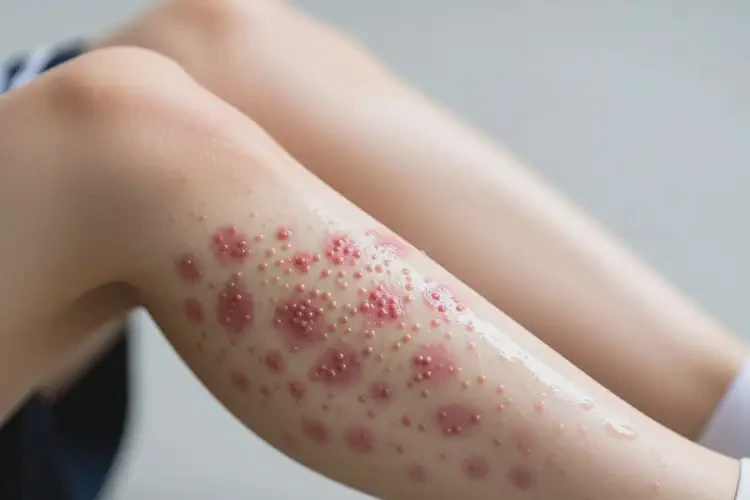 大學(xué)生小腿上有濕疹不管它會(huì)自己痊愈嗎(圖1)