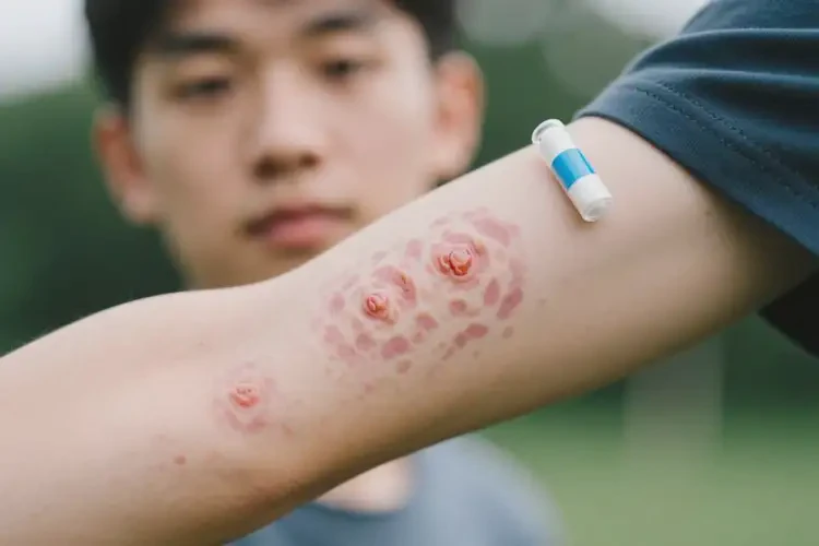 青年人手臂長(zhǎng)濕疹可不可以徹底自愈(圖1)