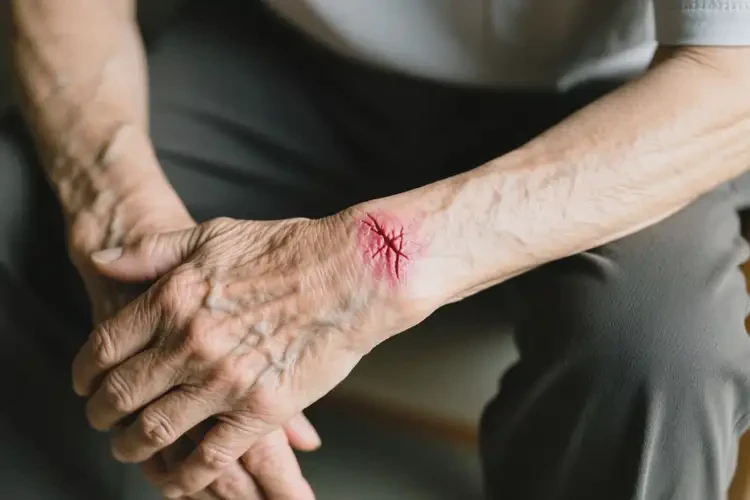 老人手臂起濕疹不管它會自己痊愈嗎(圖1)