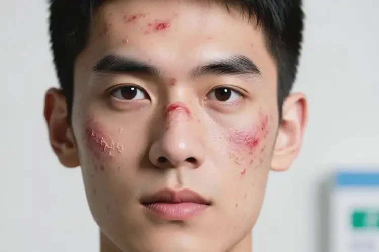 男生面部出現(xiàn)濕疹不管它會自己好嗎(圖4)