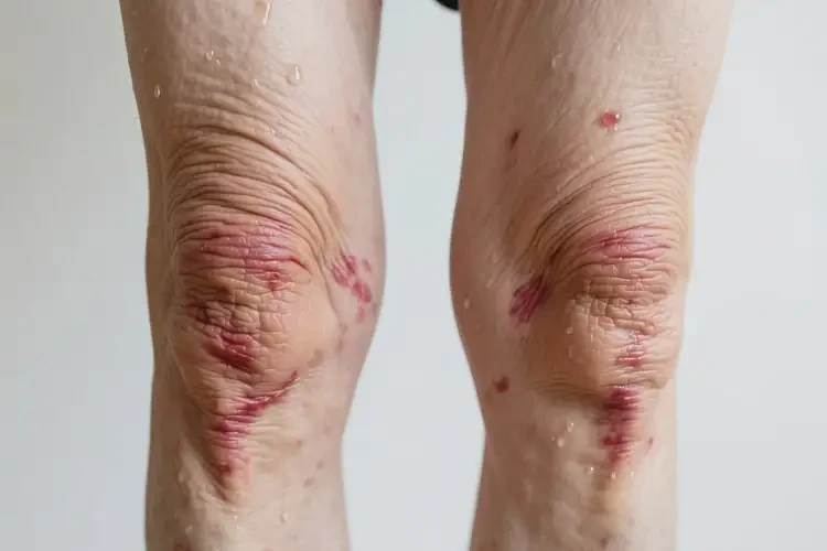老年人大腿上起濕疹不管它會自己自愈嗎(圖1)