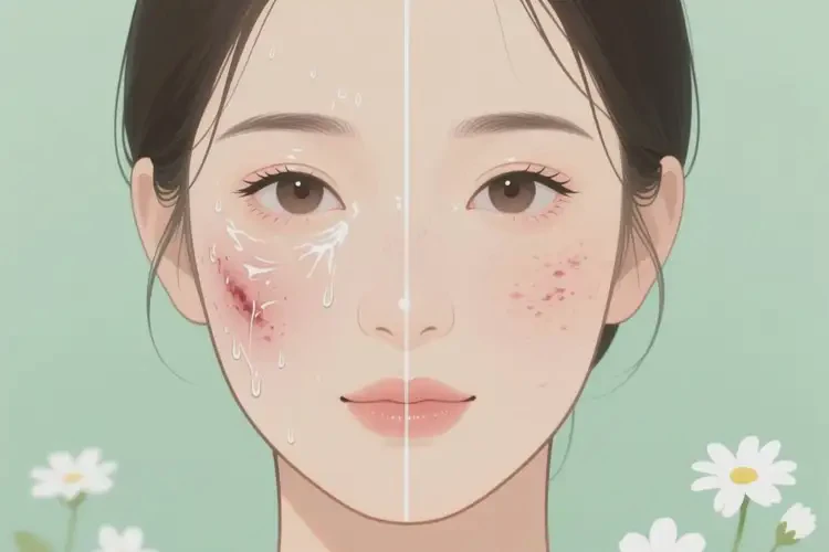 女性臉上有濕疹不管它會(huì)自己痊愈嗎(圖1)