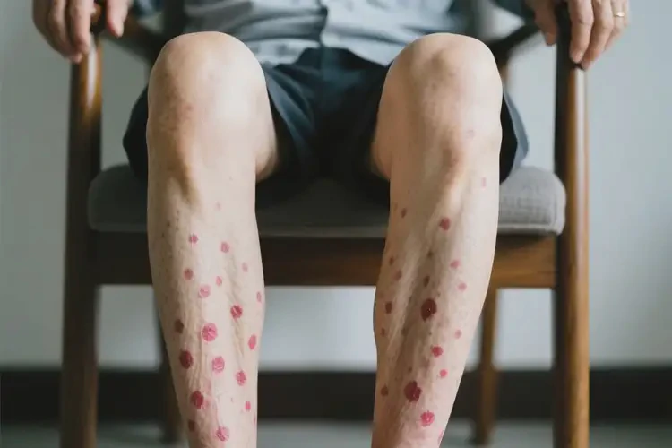 老人小腿上偶爾長(zhǎng)濕疹不管它會(huì)自己自愈嗎(圖1)