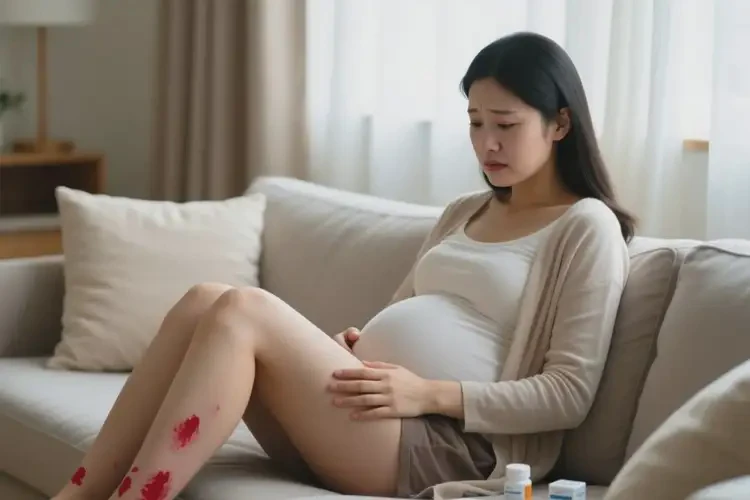 产妇小腿长湿疹不管它会自己自愈吗(图4)