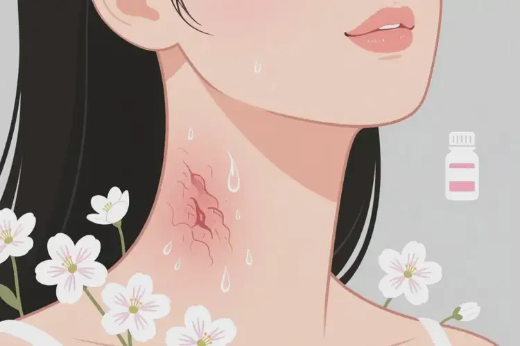 女性脖子上出濕疹不管它會(huì)自己自愈嗎(圖2)