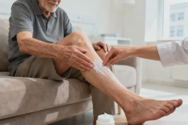 老人小腿上偶爾長濕疹能徹底自愈嗎(圖1)