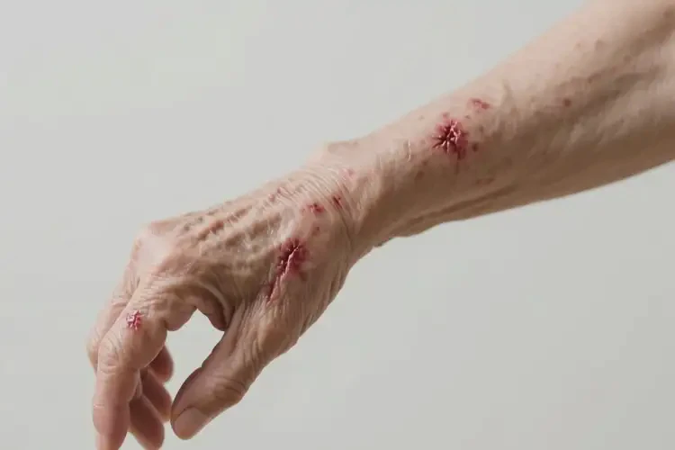 老年人手臂出濕疹不管它會(huì)自己好嗎(圖1)