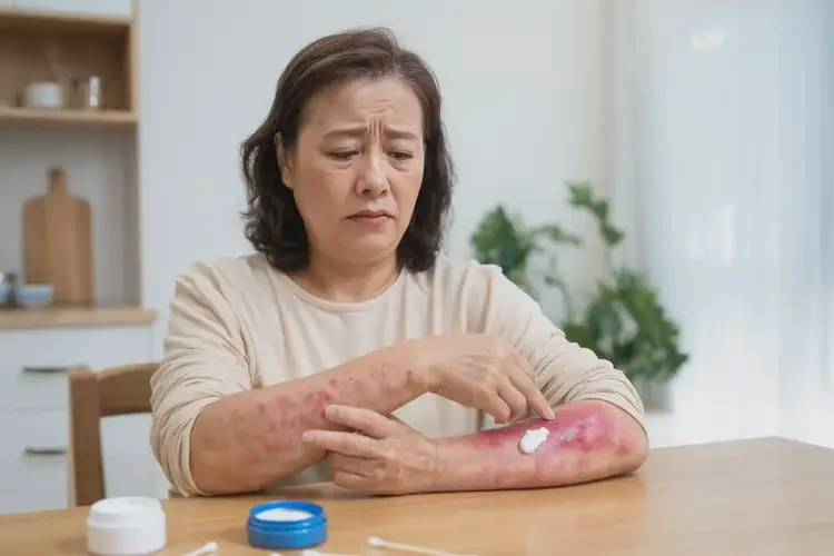 女性四肢經(jīng)常長(zhǎng)濕疹可以徹底自愈嗎(圖1)