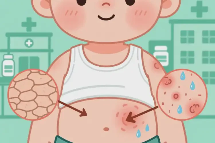 孩子肚子起濕疹不管它會自己好嗎(圖2)