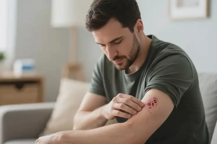 男人手臂出濕疹不管它會(huì)自己好嗎(圖3)