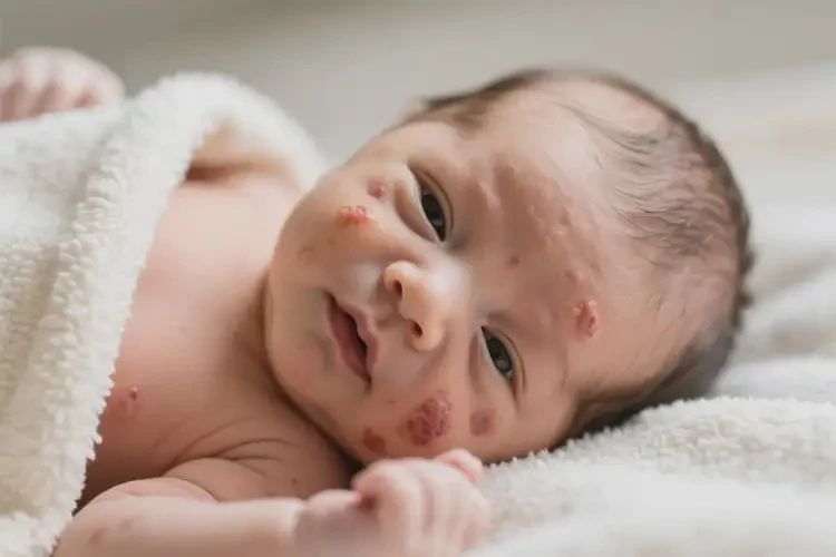 新生兒面部長濕疹不管它會自己痊愈嗎(圖3)