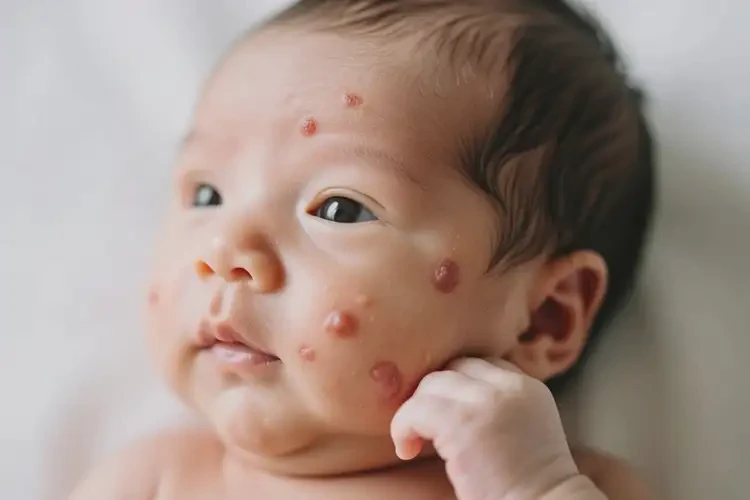 新生兒臉上經(jīng)常起濕疹不管它會自己痊愈嗎(圖3)