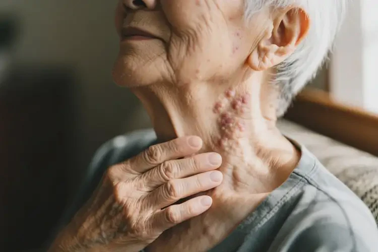 老人脖子長濕疹能靠自己自愈嗎(圖2)